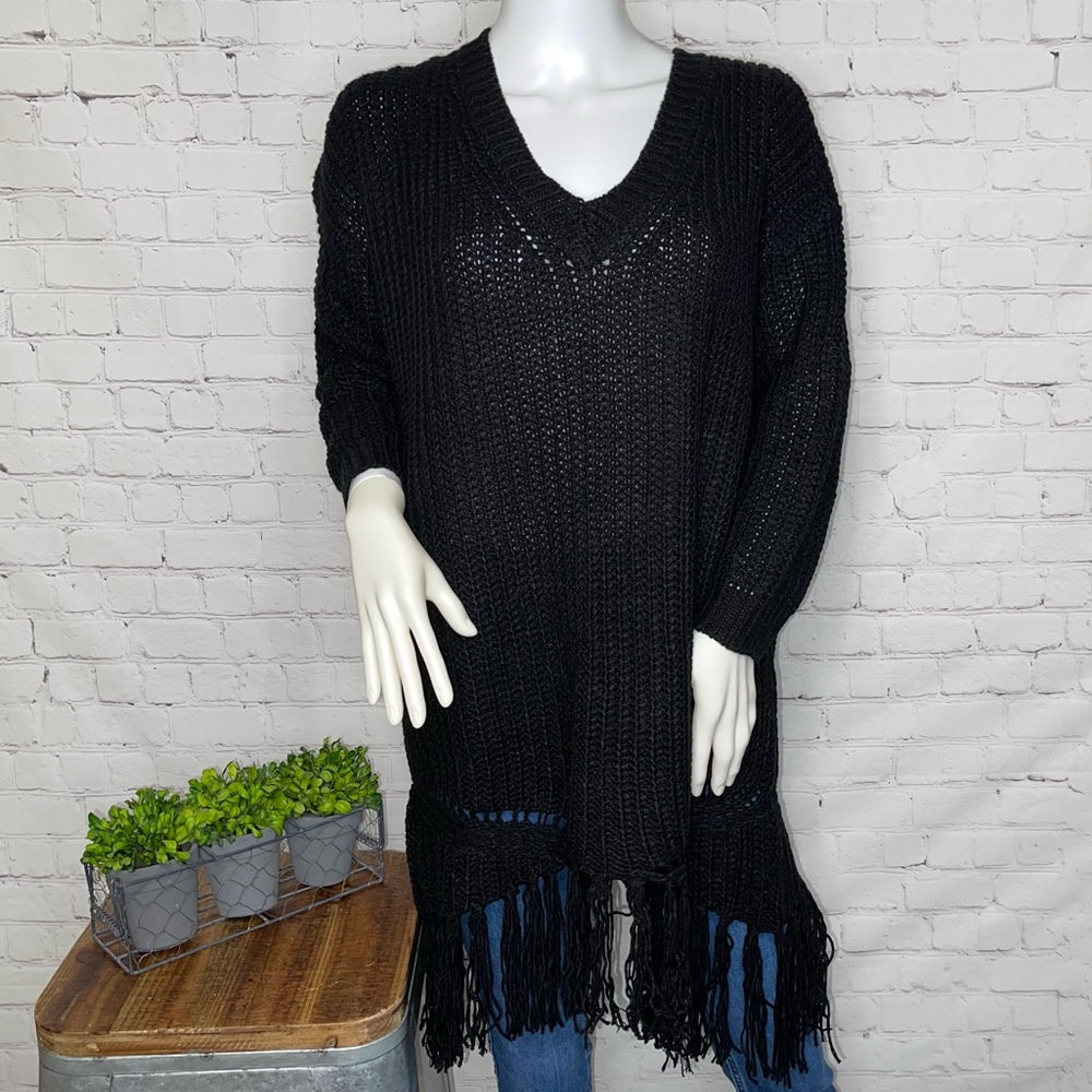 Black Knit Long Sleeve Sweater
